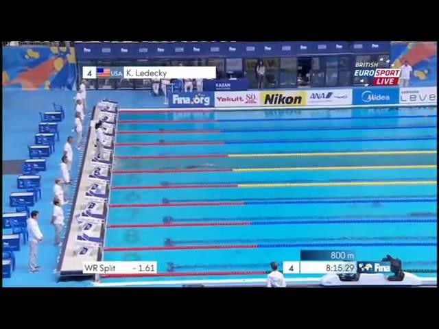 Katie Ledecky NEW World Record 1500m Freestyle World Championships ЧМ по плаванию 2015