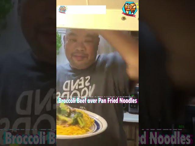Broccoli Beef over Pan Fried Noodles || #shorts