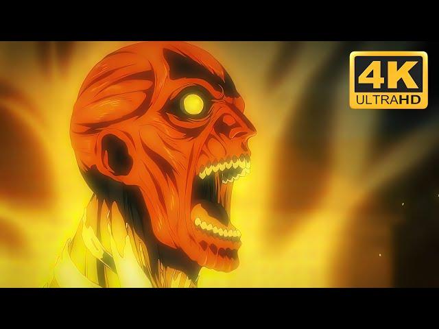 Eren vs Warhammer Titan | Eren vs Warhammer Full Fight Scene 4k | Attack On Titan 4k