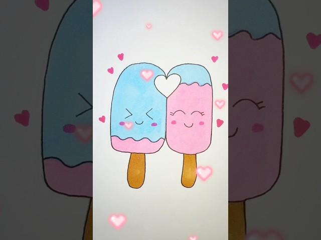 How to draw a cute ice cream Step by step drawing for kids