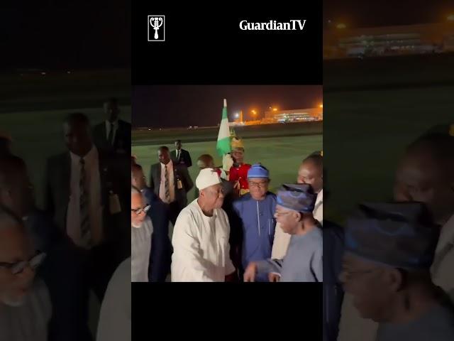 Moment President Tinubu returns to Nigeria after 19 days in Europe