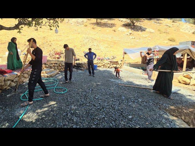 Beautifying Our New Home's Backyard: Amir and Family's Sand Transformation!