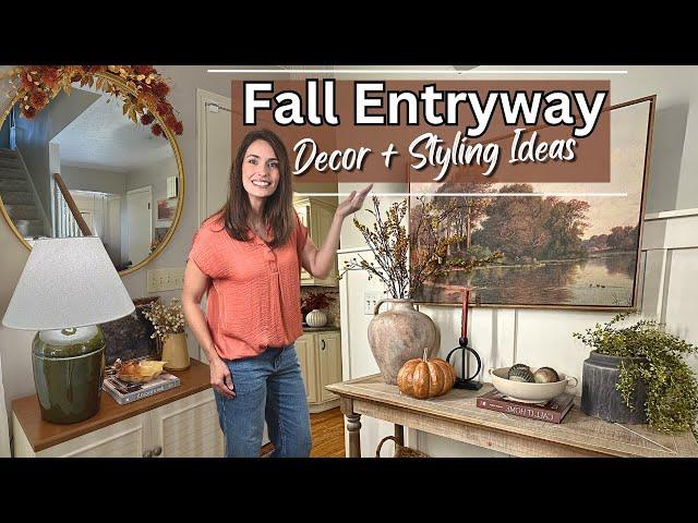 Small Entryway Fall Decor + Styling Ideas | Autumn Decorate with me