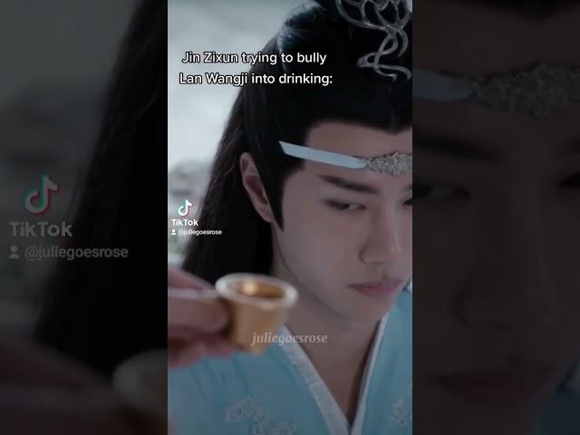 Wei Wuxian drinks for Lan Wangji #theuntamed #wangyibo #xiaozhan #lanwangji #weiwuxian #modaozushi