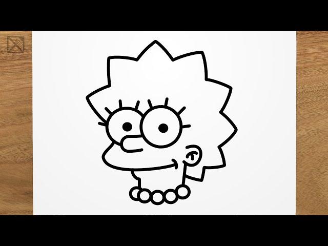 How to draw LISA SIMPSON step by step, EASY