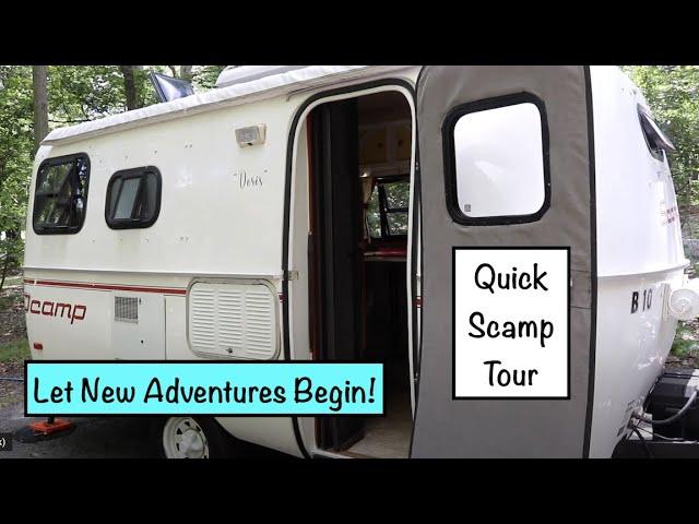 Quick 2012 16 foot Scamp Tour // Interior after Mini Renovation and Cosmetic Update // "Doris"