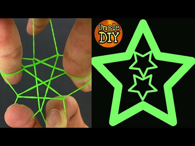 How to make a rubber band star, double stars, and triple stars with 1 rubber band trick.