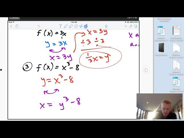 Pre-Calculus Inverse Functions