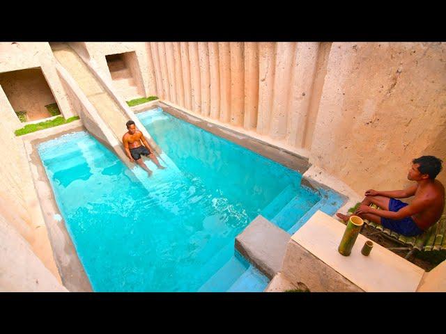 I Build Underground Tunnel Water Slide Park Into Swimming Pool house