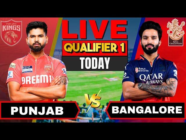 LIVE IPL 2025: PUNJAB vs BENGALURU | Live Cricket Match Score & Commentary | PBKS vs RCB Qualifier 1