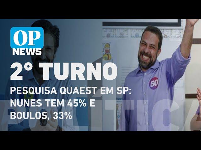 Pesquisa Quaest em SP, 2º turno: Nunes tem 45% e Boulos, 33% l O POVO NEWS