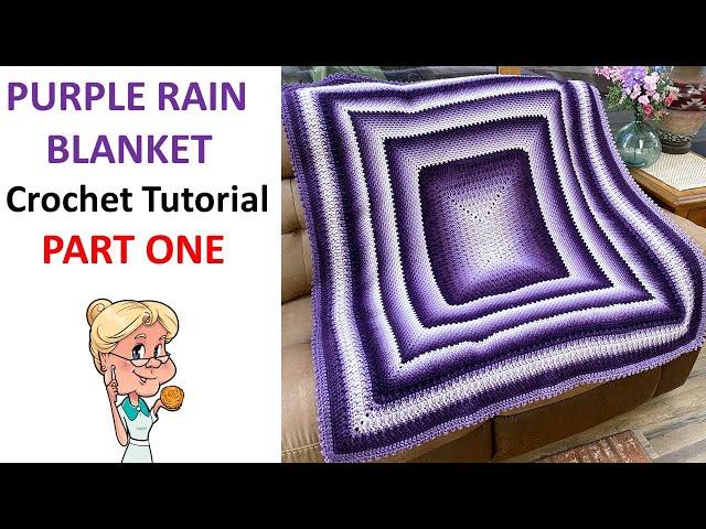 Crochet Purple Rain Blanket CAL Tutorial PART ONE   Rnds 1-17  #lionbrand