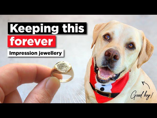 A nose print ring of our dog! (Brass jewelry casting)