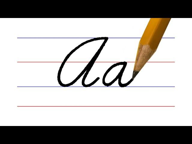 letter A, cursive handwriting practice