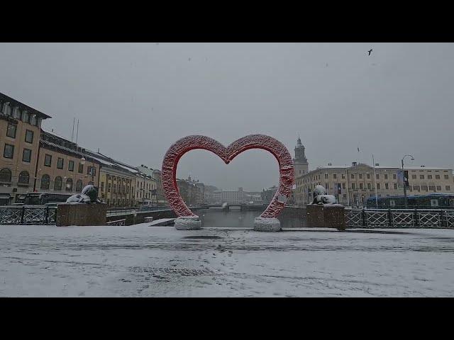 Sweden Gothenburg Walk around on a snowy day