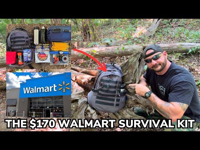 Solo Overnight Using a $170 Walmart Survival Kit In The Woods Part 1