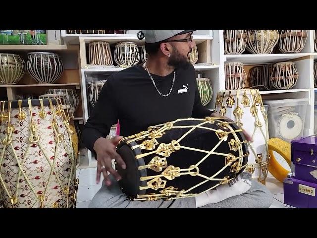 Very Rare Black & Gold Dholak