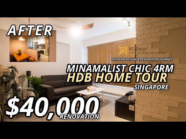 4 Room HDB Home Tour in Singapore | M2Decor Interior Design | $40K Renovation | Minimalist Chic