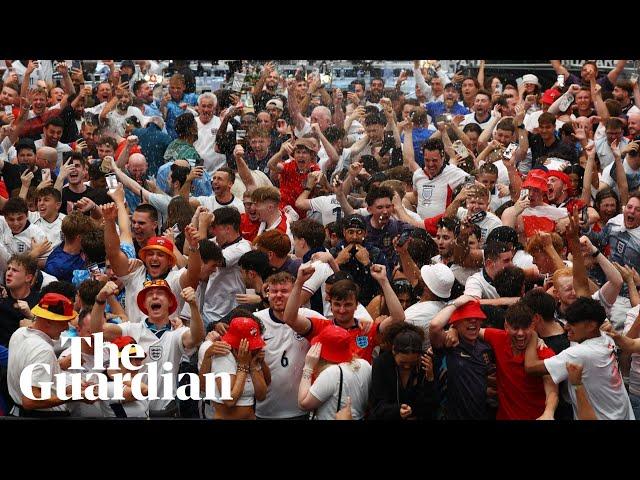 England fans wildly celebrate Bellingham and Kane goals against Slovakia