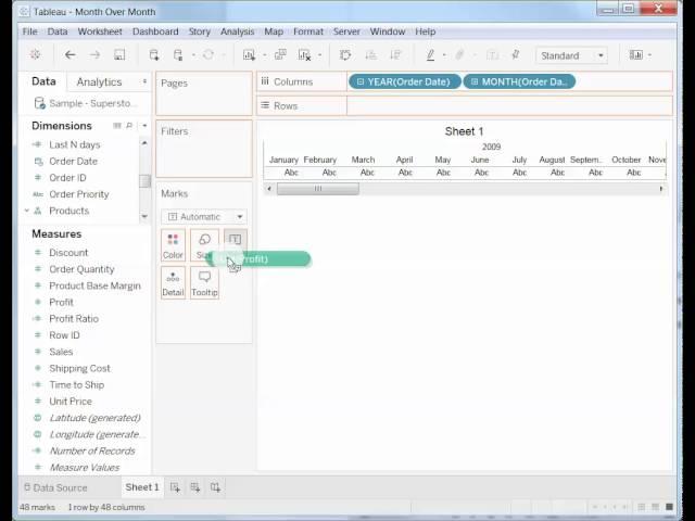 How to Show Month Over Month Difference As a Percentage in Tableau