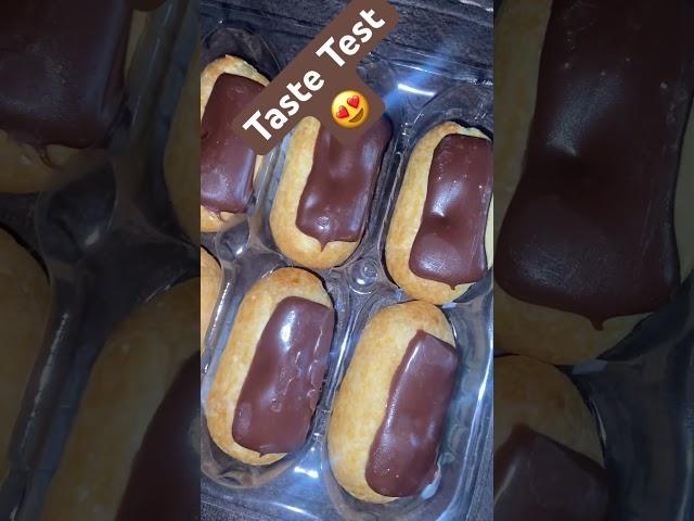 Taste Test : Asda Mini Chocolate Eclairs #asda #asdacakes #cakes #shorts