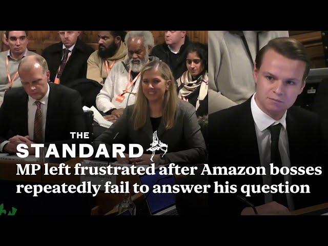 Moment MP is left frustrated after Amazon heads repeatedly fail to answer his question on strikes