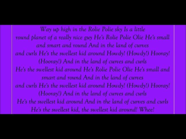 Rolie Polie Olie Theme Song Lyrics