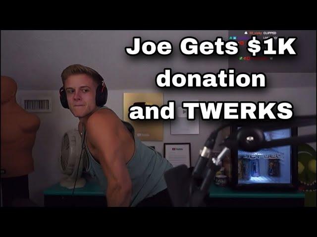 Joe Gets $1000 Donation and TWERKS on stream