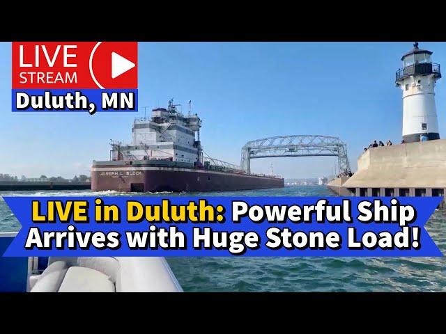 ️LIVE in Duluth: Powerful Ship Arrives with Huge Stone Load!