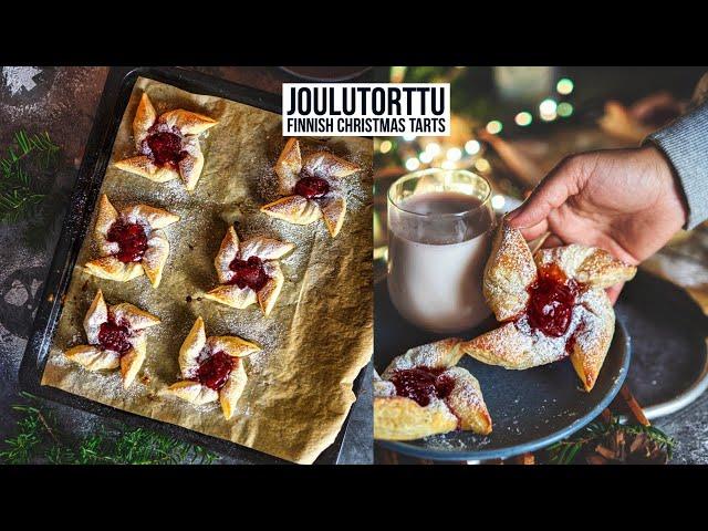 Joulutorttu - Traditional Finnish ChristmasTarts (Tahtitorttu) - Easy Christmas Recipe