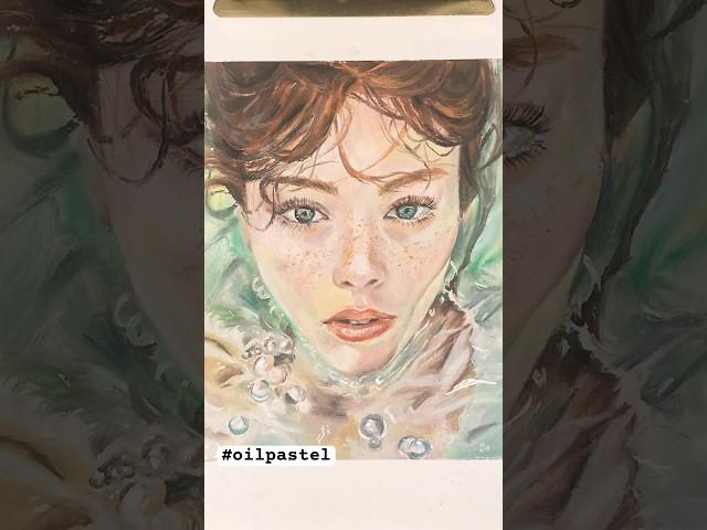 a woman in the water #mungyo #mungyooilpastel #문교오일파스텔 #인물화 #캔손#오일파스텔인물 #인물오일파스텔 #오일파스텔 #oilpastel