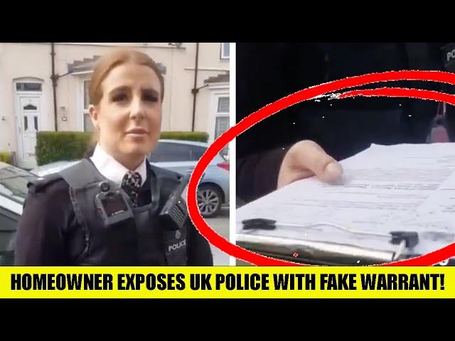 WATCH: Brave Homeowner EXPOSES UK Police With FAKE Warrant - Entire Operation Falls Apart!