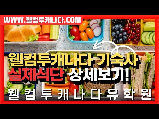 캐나다유학원의 모든 것  | 웰컴투캐나다 기숙사의 실제 식단 공개 