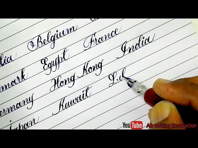 Beautiful calligraphy writing | County name | how to write Beautiful country name | calligraph style