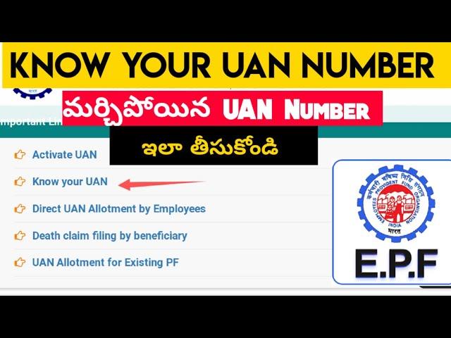 Know Your UAN Number Telugu | How To Know My Forgot UAN Number Telugu