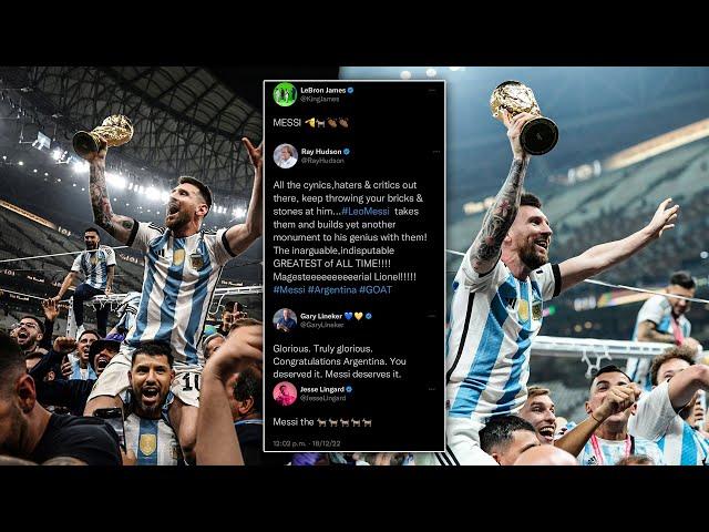 Football Players & Celebs React To Messi Winning The World Cup