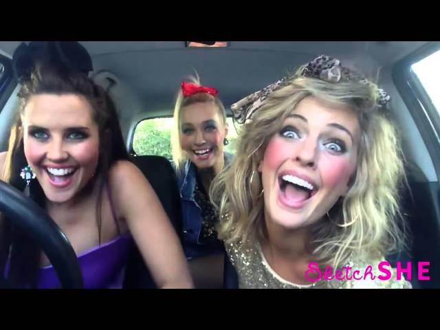 3 model girls singing in a car 2015 Mime Through Time by SketchSHE