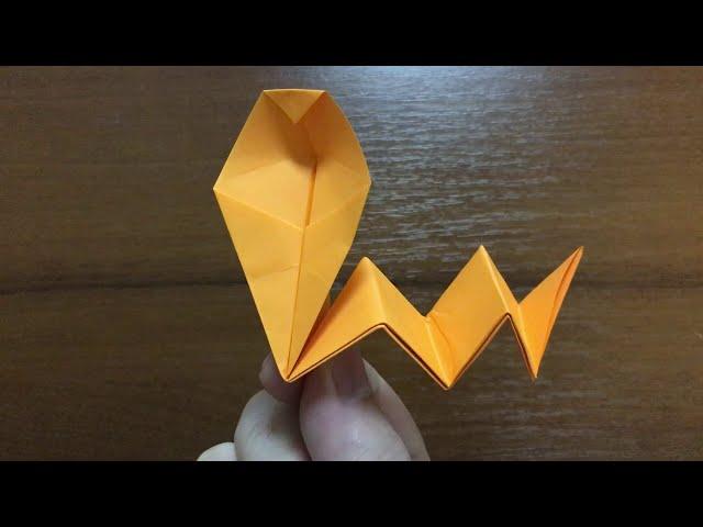 Origami Schlange falten. Schlange Aus Papier basteln. Anleitung zum selbermachen