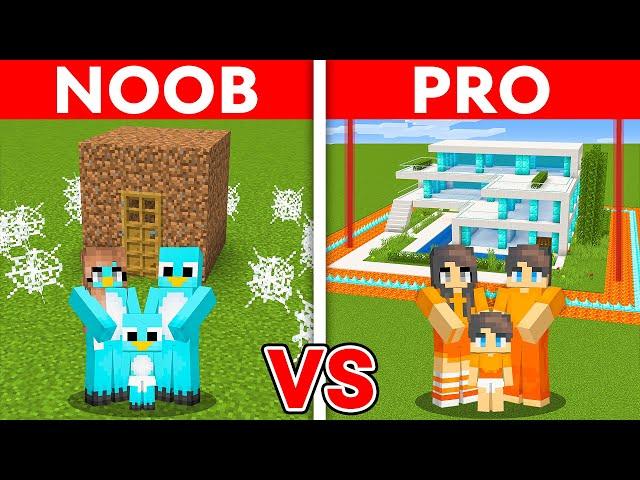 Minecraft: NOOB vs PRO: SAFEST SECURITY HOUSE BUILD CHALLENGE TO PROTECT MY FAMILY