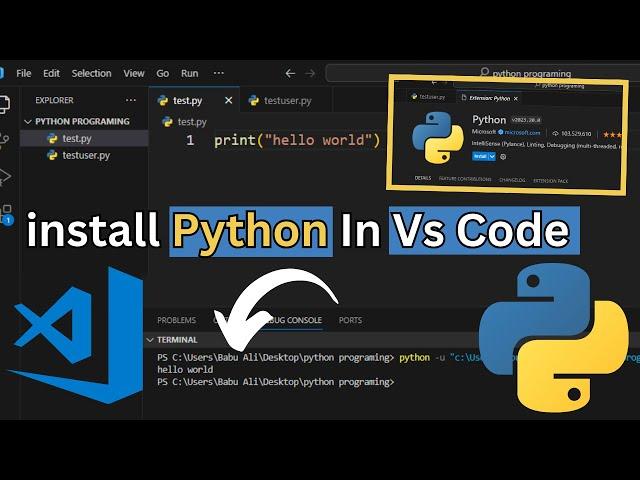 How to setup Python for VSCode in 2024 | Install Python and Setup VS Code for Windows 10 | 11