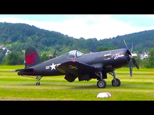 F4U CORSAIR Landing On Grass Arrival at Gelnhausen Flugplatzkerb 2024