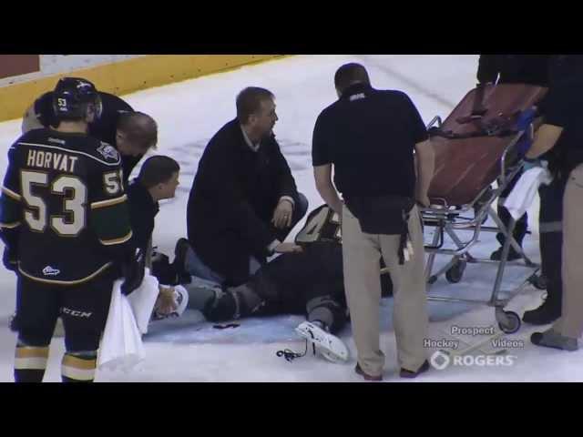 Anthony Stolarz Scary Injury Cut by a Skate (1/17/14)