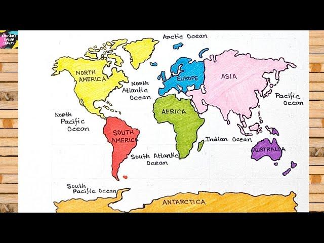 How to Draw a World Map Easily : Step-by-Step Tutorial for Beginners