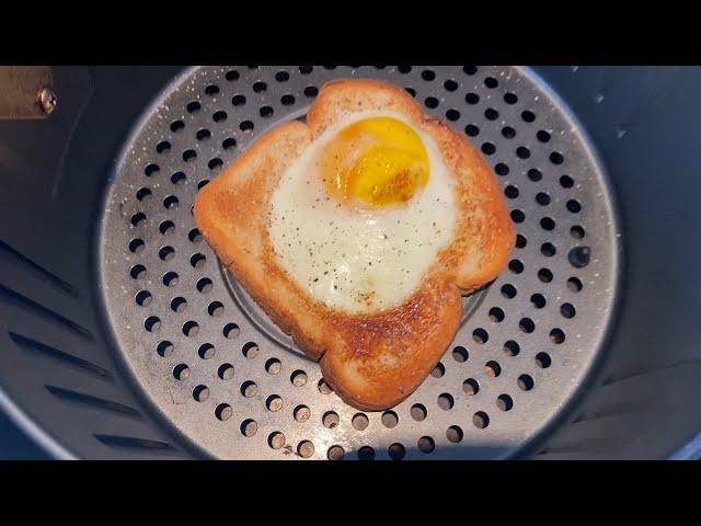 Air Fryer Egg Toast!  Like an egg? Like a toast? Make an egg toast! Air fryer breakfast in minutes!