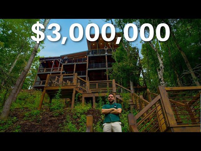 INSIDE A $3,000,000 LOG MANSION IN BLUE RIDGE GEORGIA!