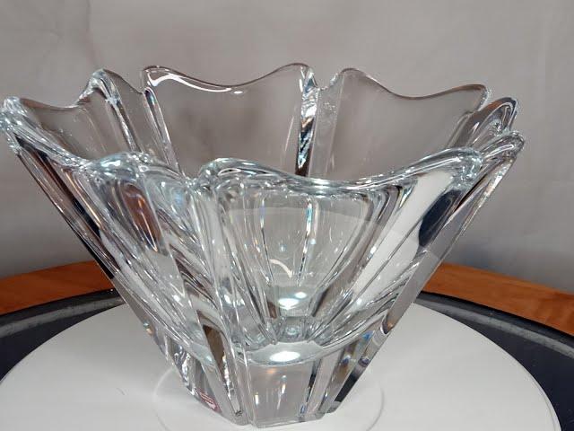 A251 Orrefors “Orion” Crystal 8” Bowl Designed by Lars Hellsten Sweden Original Tag