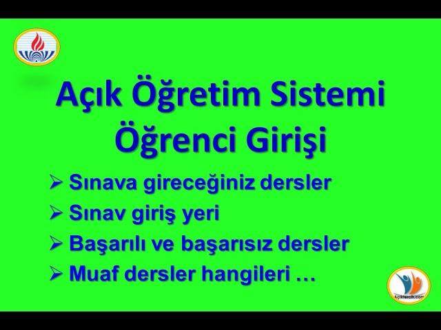 Yeni başlayanlar için Açıköğretim Sisteme Öğrenci Girişi Tanıtımı
