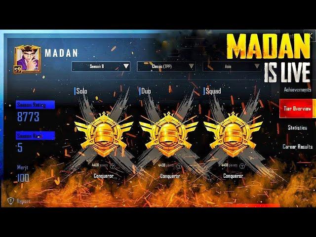 HOW TO GET CONQUEROR IN 3 DAYS..? #bgmi #bgmilive #madanop #madan #bts