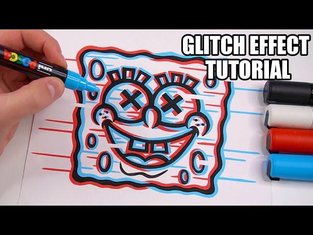 How To Draw The GLITCH EFFECT! Tutorial