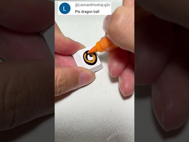 Drawing Dragon Ball logo on the keyboard #shorts #diy #art #tiktok #trending #customkeys